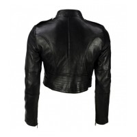 BIKER STUDDED CROPPED JACKET